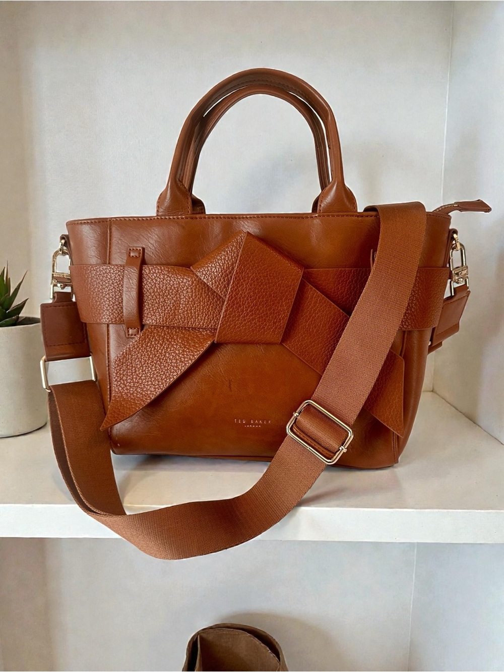 Ted Baker London Cognac Bow-Detail Satchel
